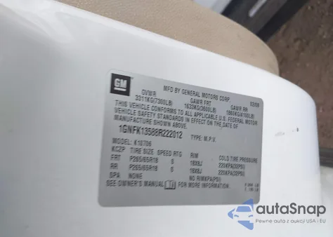 2008 Chevrolet Tahoe Hybrid z USA, uszkodzony, nr VIN 1GNFK13588R222012